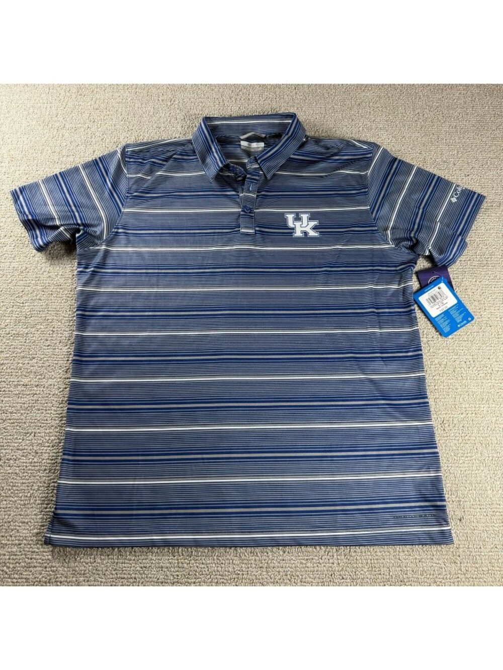 Columbia Kentucky Wildcats Super Terminal Tackle Polo Shirt Blue Men’s Large